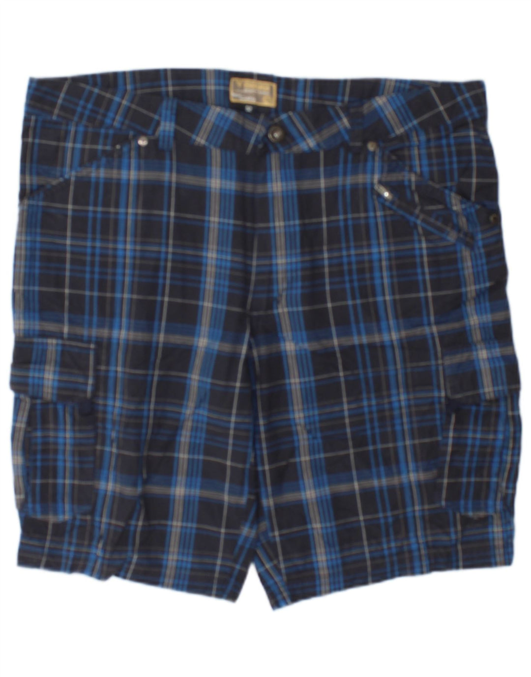 Brugi Ανδρικό σορτς Cargo IT 52 XL W36 Navy Blue Check Cotton