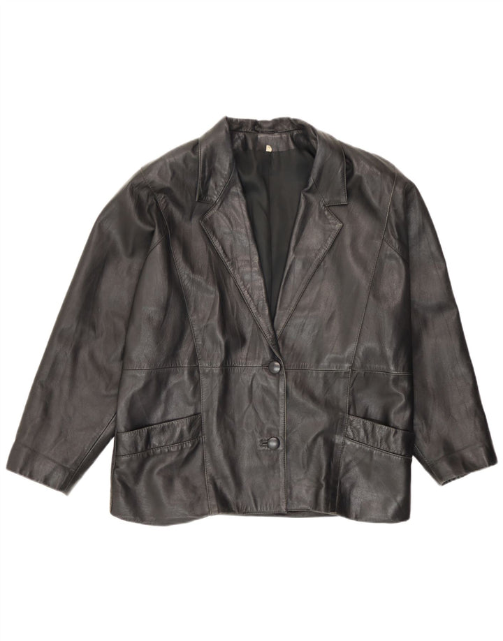 Vintage Γυναικείο Δερμάτινο Μπουφάν Blazer IT 44 Μεσαίο Μαύρο