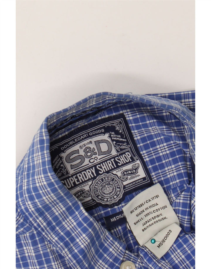 Ανδρικό πουκάμισο Superdry, μεσαίο μπλε, βαμβακερό