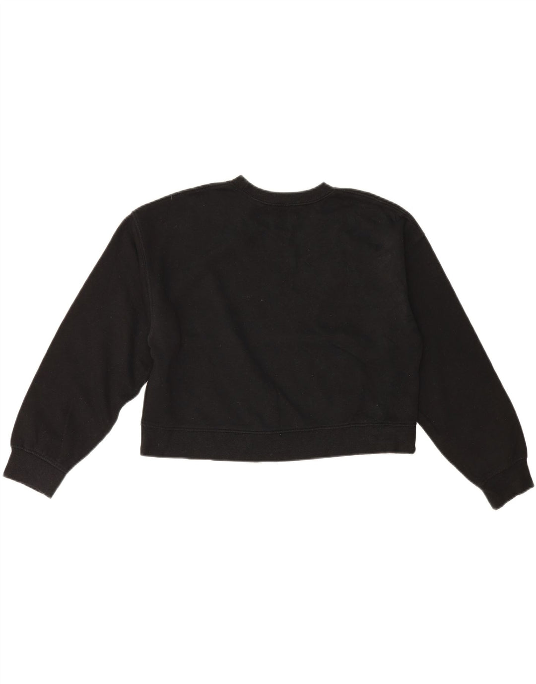 Zara Γυναικεία φούτερ Crop Jumper UK 14 Medium Black Cotton