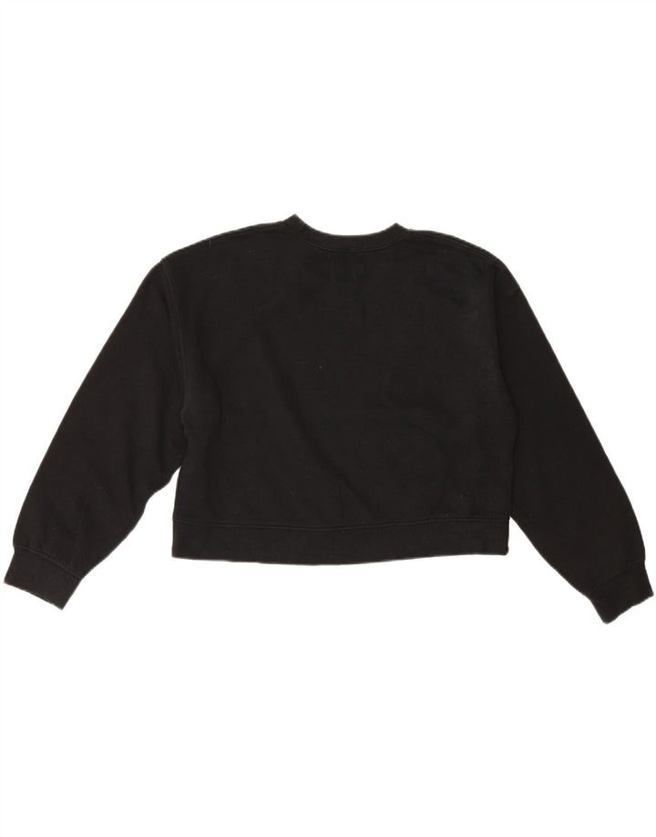 Zara Γυναικεία φούτερ Crop Jumper UK 14 Medium Black Cotton