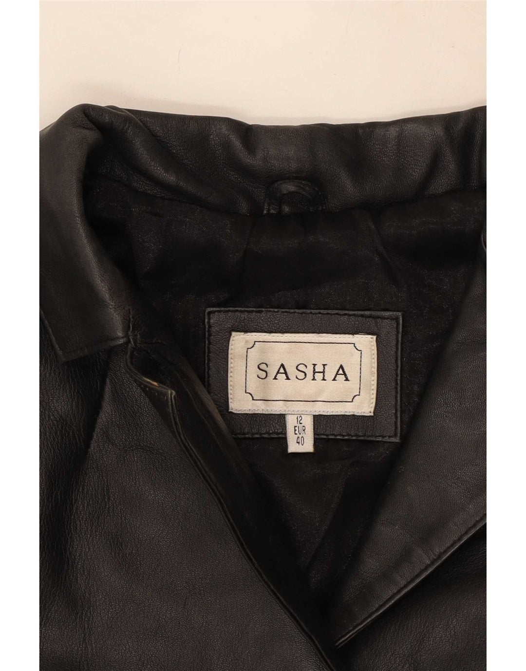 Sasha Γυναικείο Δερμάτινο Μπουφάν UK 12 Medium Μαύρο