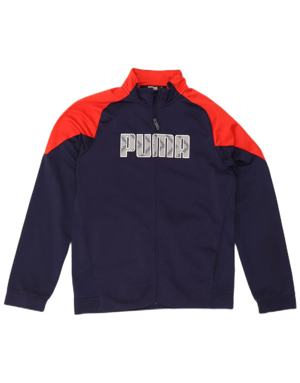 Puma Boys Graphic αθλητική φόρμα Top μπουφάν 15-16 ετών Navy Blue Colorblock