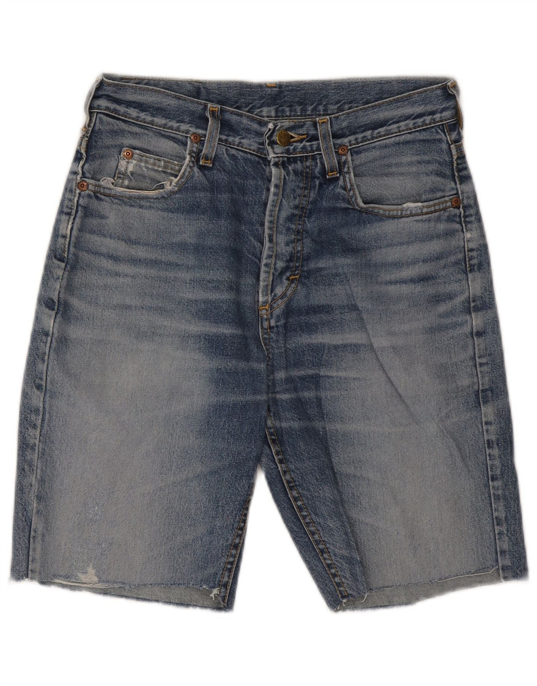 Lee Mens Chicago Distressed τζιν σορτς W30 από μεσαίο μπλε βαμβακερό