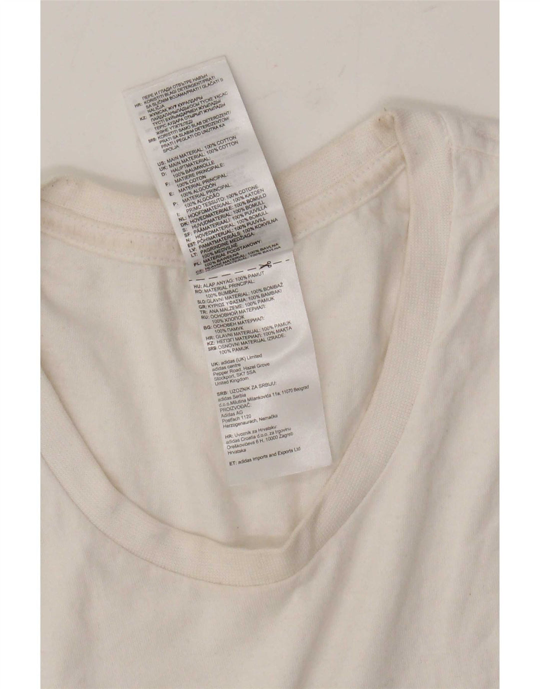 Ανδρικό γραφικό T-Shirt Adidas Top από μεσαίο λευκό βαμβακερό