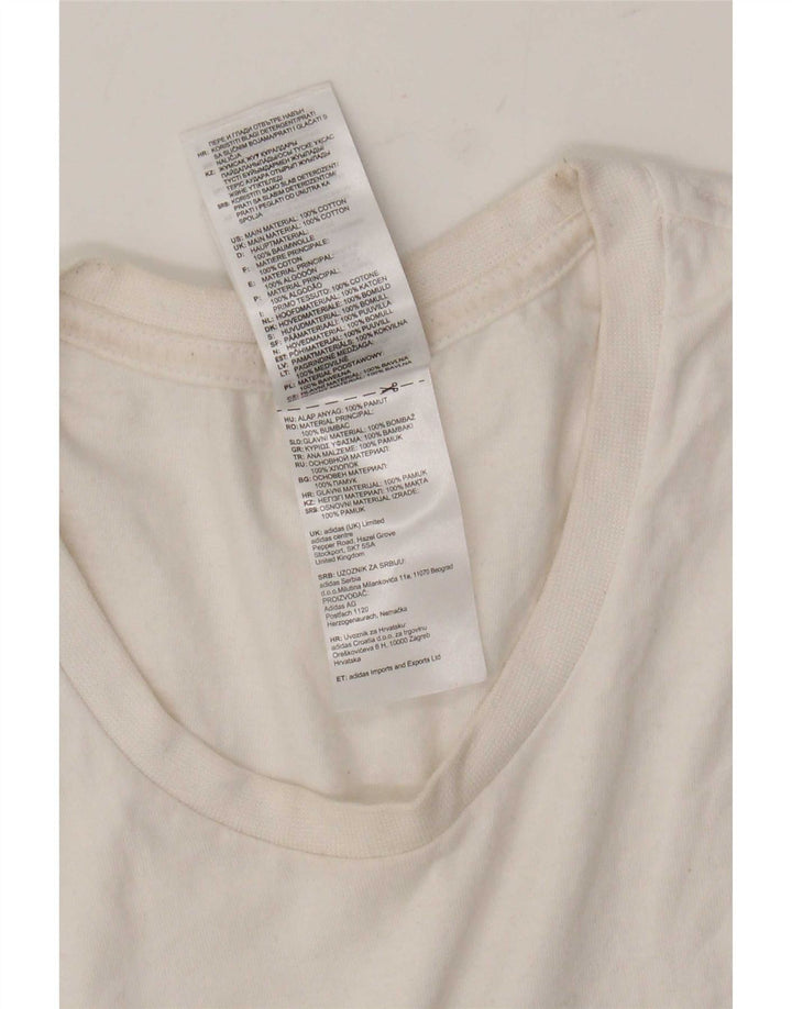 Ανδρικό γραφικό T-Shirt Adidas Top από μεσαίο λευκό βαμβακερό