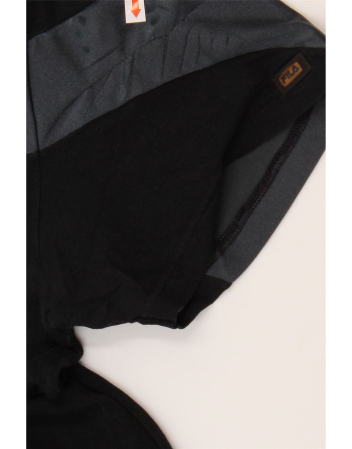 FILA Mens T-Shirt Top XL Black Colourblock