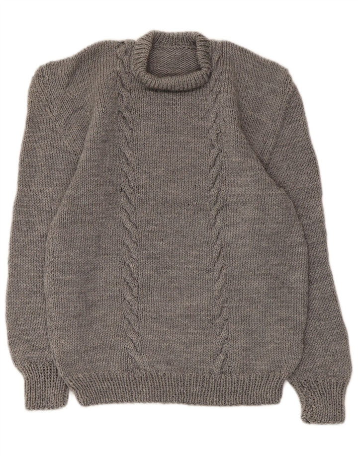 Vintage γυναικείο πουλόβερ με λαιμόκοψη UK 10 Small Grey