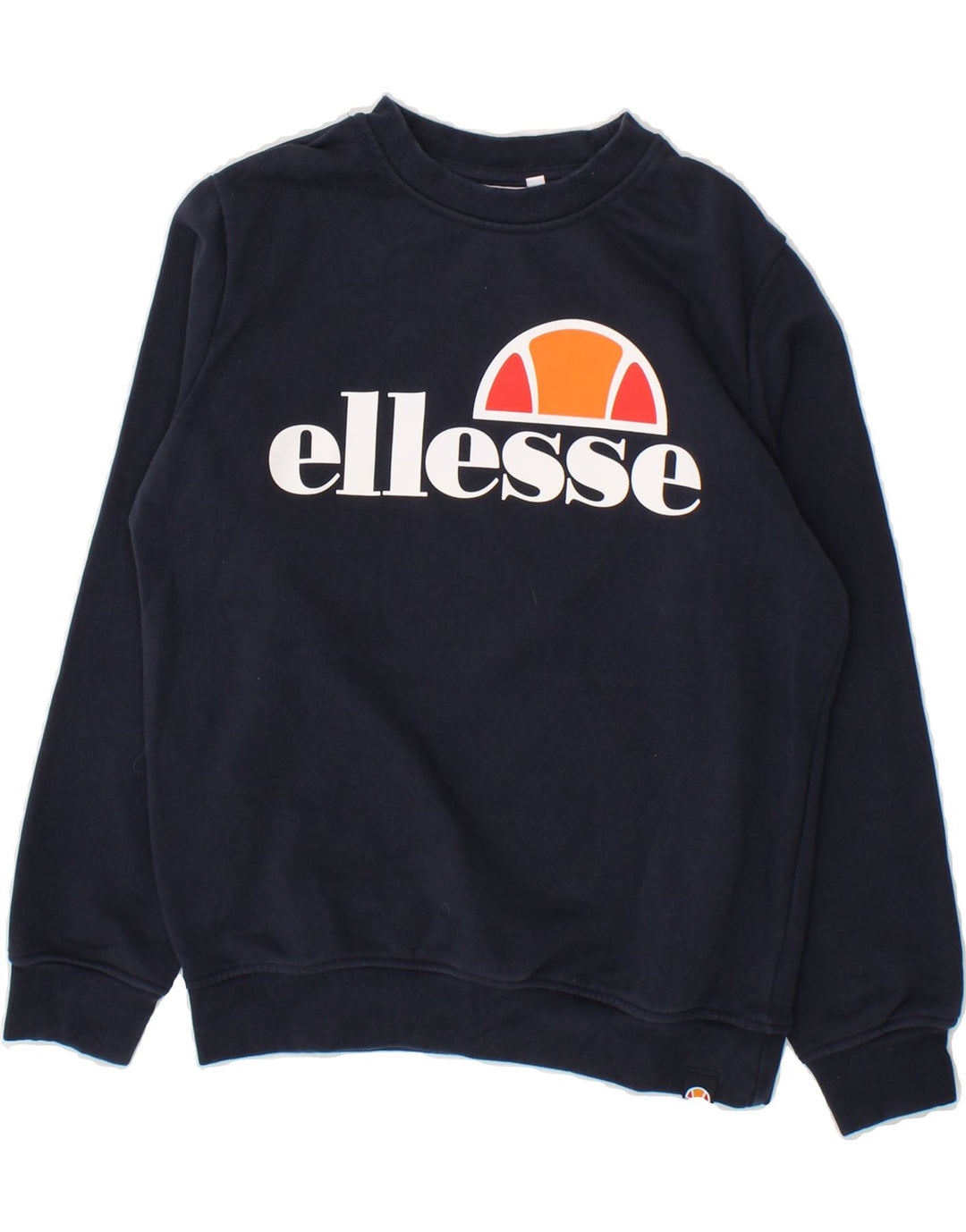 ELLESSE Boys Graphic Sweatshirt Jumper 9-10 Years Navy Blue Cotton Vintage Ellesse and Second-Hand Ellesse from Messina Hembry 