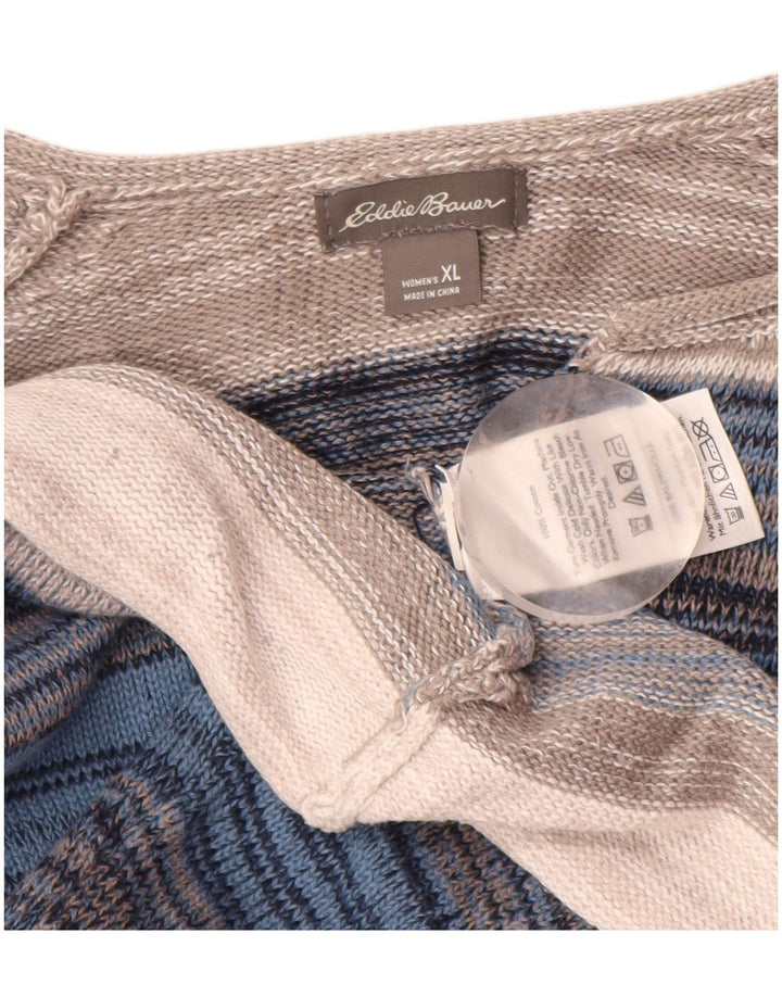 EDDIE BAUER Γυναικείο πουλόβερ με λαιμόκοψη με V λαιμόκοψη UK 18 XL πολύχρωμο ριγέ