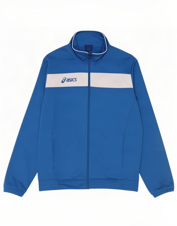 Ανδρική αθλητική φόρμα γραφικών Asics Top μπουφάν μεσαίου μπλε χρώματος πολυεστέρας
