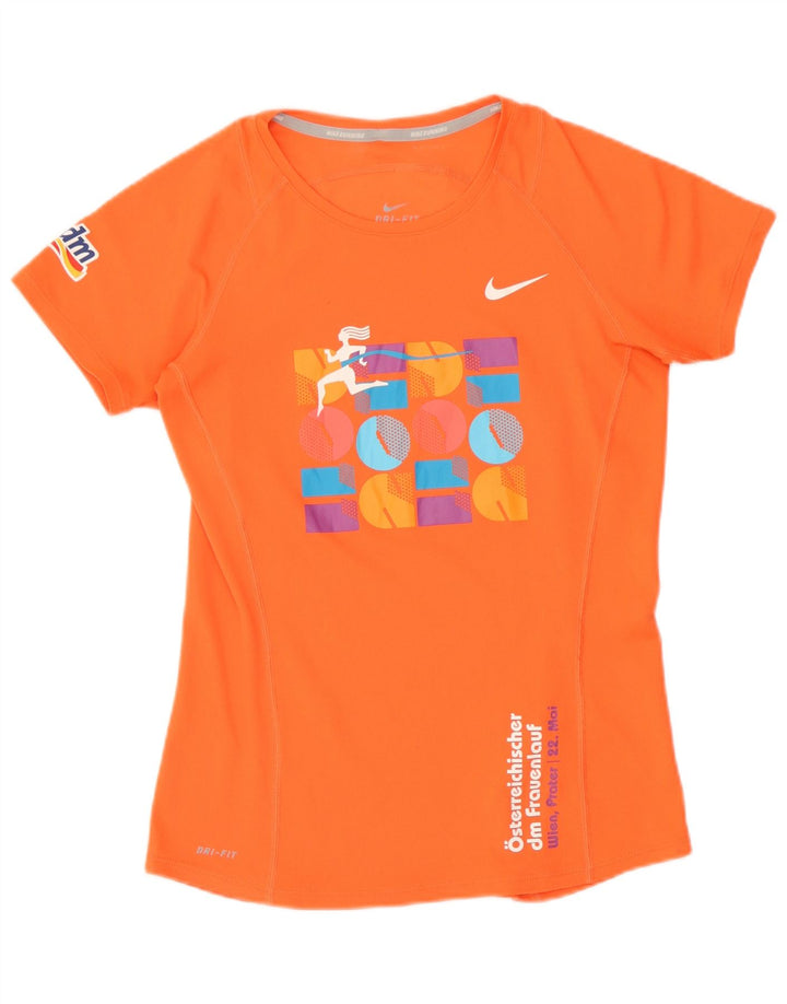 Γυναικείο γραφικό μπλουζάκι Nike Dri Fit Top 10 μικρού πορτοκαλί πολυεστέρα