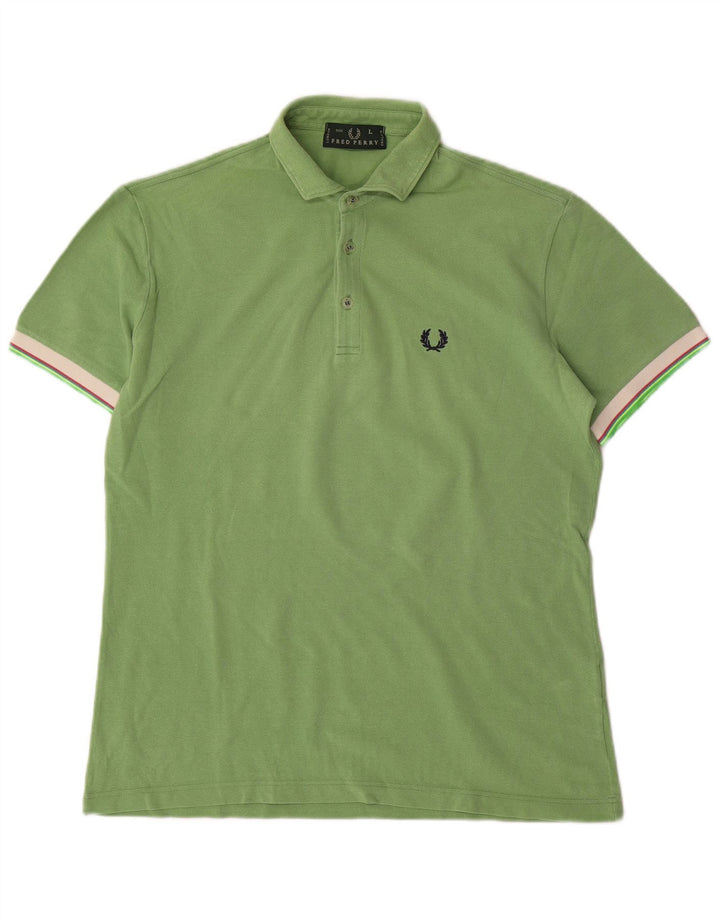 Fred Perry Ανδρικό Πόλο Μπλουζάκι Μεγάλο Πράσινο Βαμβακερό