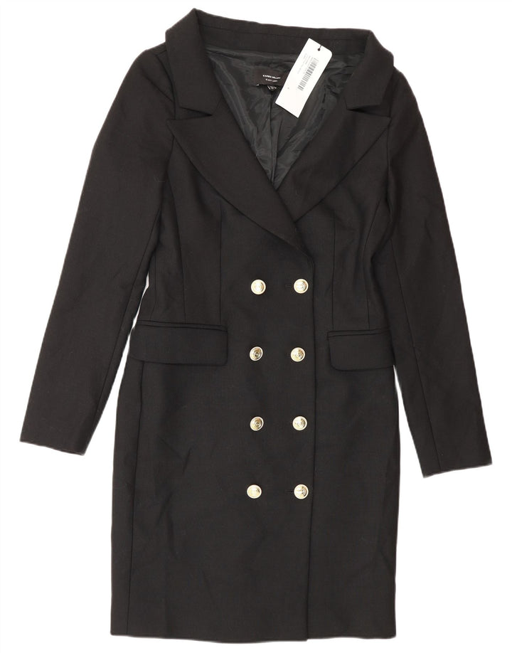 Karen Millen Γυναικείο παλτό με διπλό στήθος UK 8 Small Black Polyester