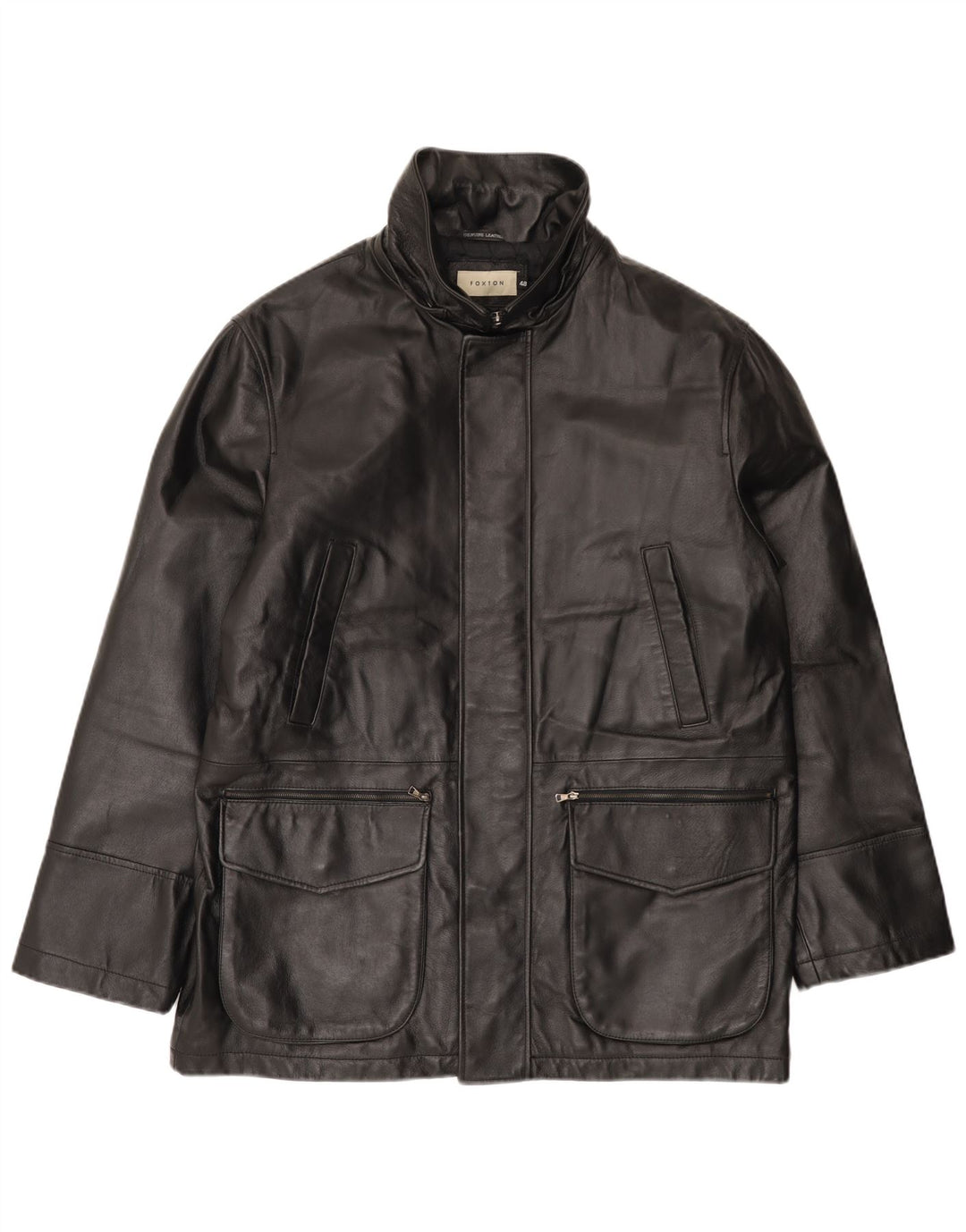 Ανδρικό Δερμάτινο Μπουφάν VINTAGE IT 48 Μεσαίο Μαύρο Δερμάτινο