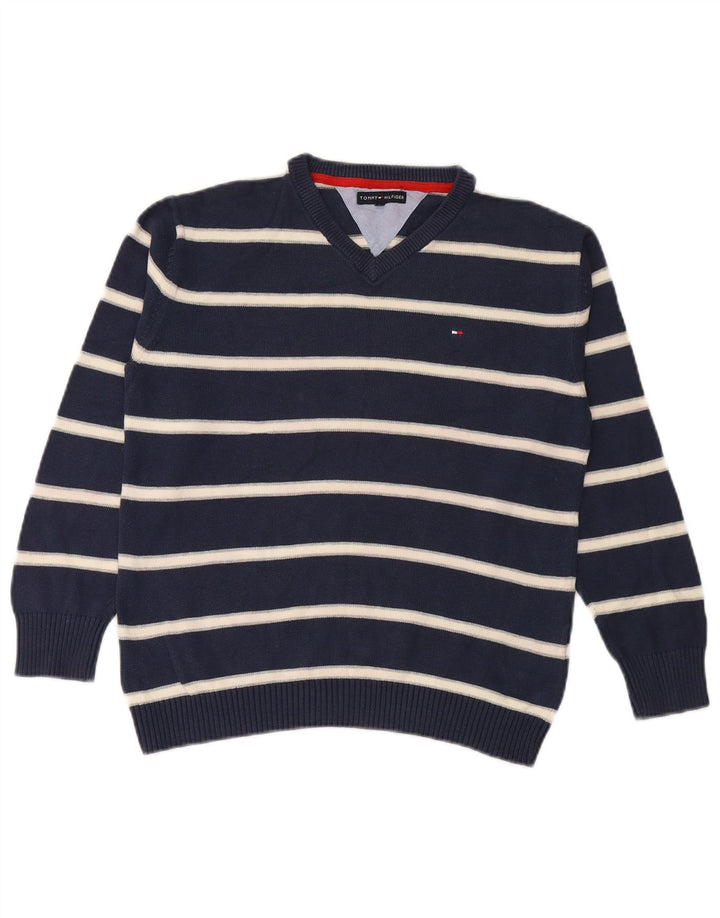 TOMMY HILFIGER Αγόρια πουλόβερ με V λαιμόκοψη 11-12 ετών Ναυτικό ριγέ