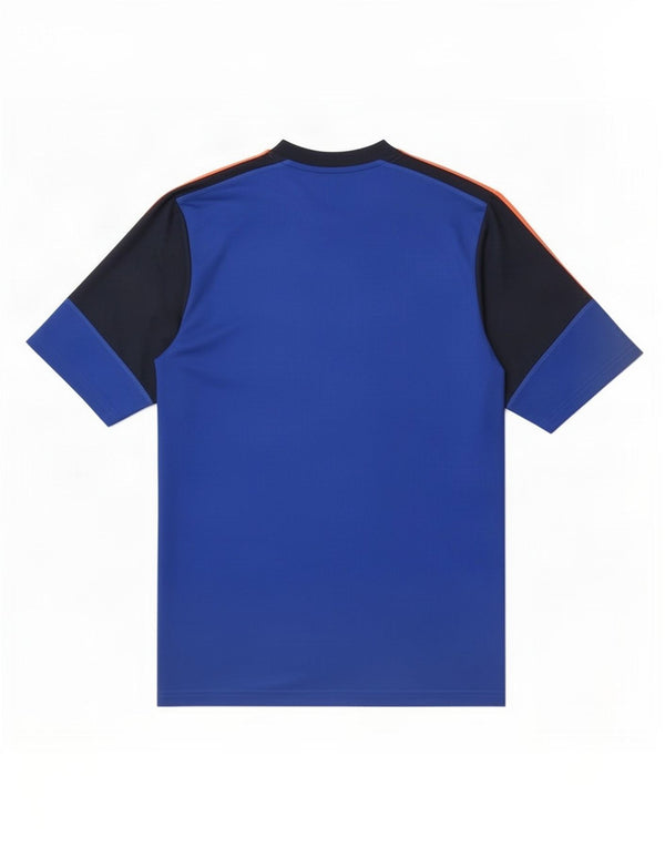 Adidas Ανδρικό T-Shirt Climalite Top Large Blue Colourblock Πολυεστέρας