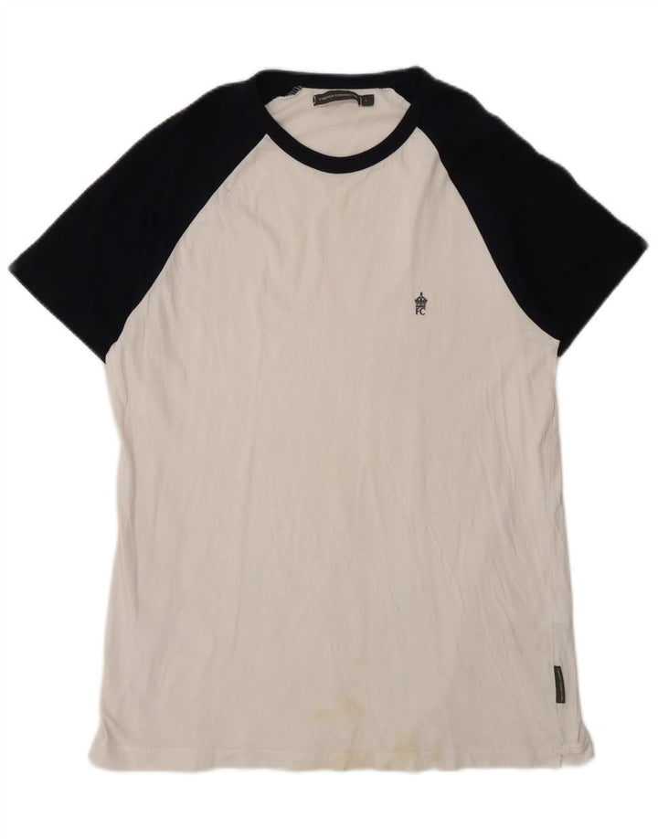 Γυναικείο T-Shirt French Connection Top Large White Colourblock Βαμβακερό