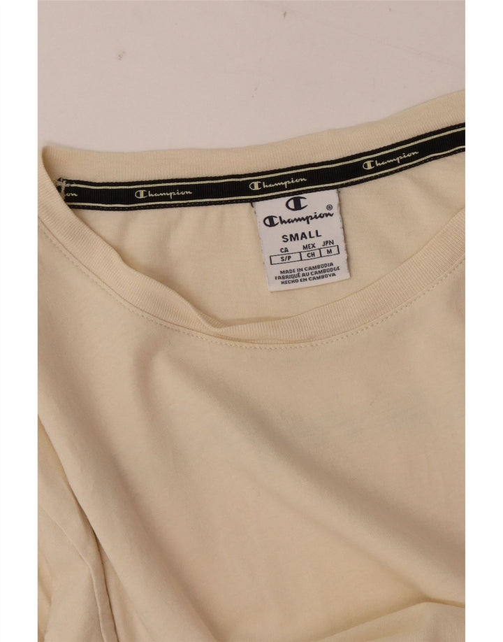 Champion Womens Graphic Top μακρυμάνικο UK 10 Small Off White