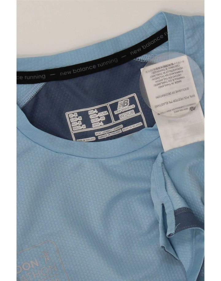 Ανδρικό T-Shirt New Balance Top Medium Blue Colorblock Πολυεστέρας