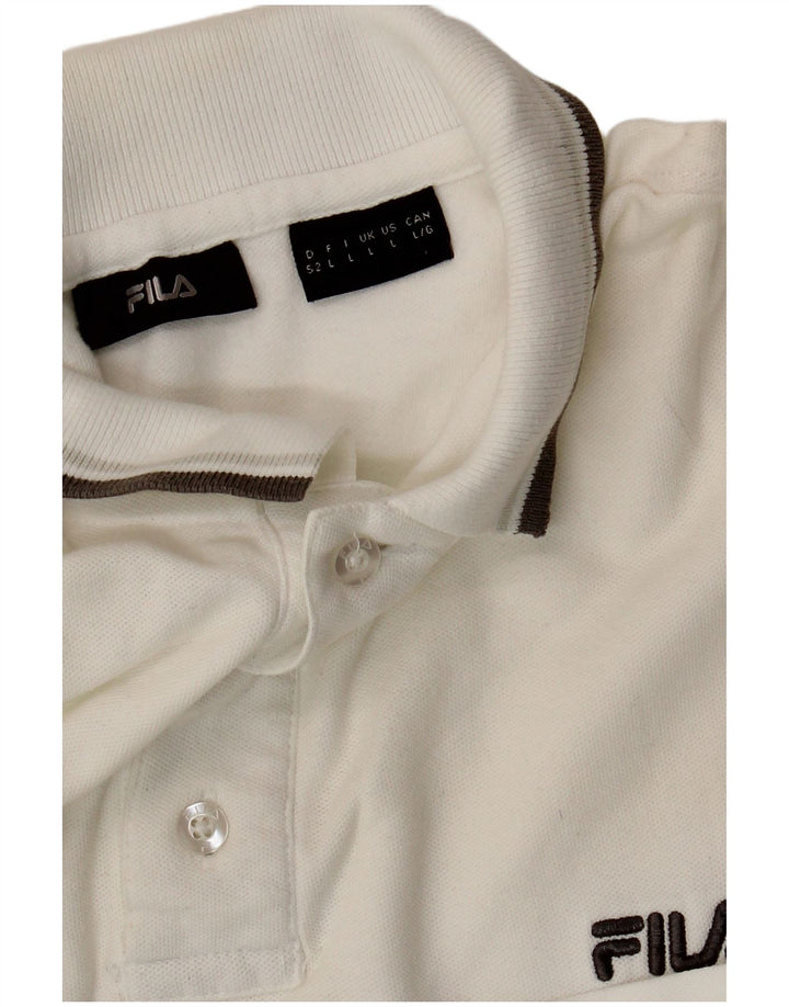 Ανδρικό πουκάμισο πόλο FILA μεγάλο λευκό
