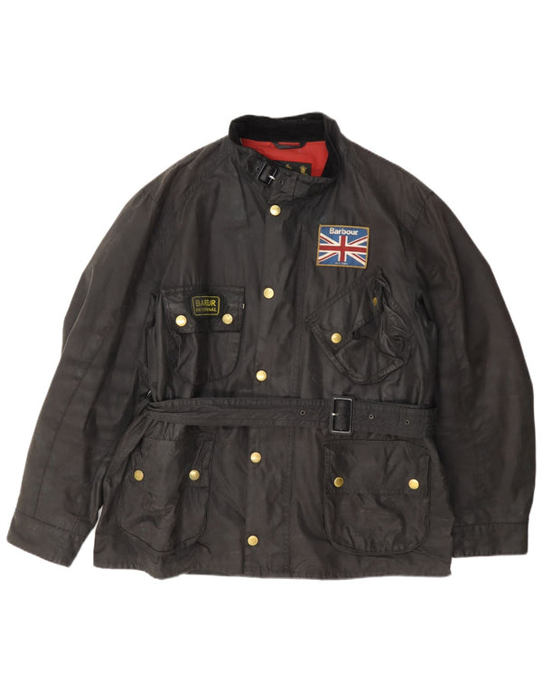 Ανδρικό κερωμένο βαμβακερό μπουφάν Barbour UK 42 XL Μαύρο