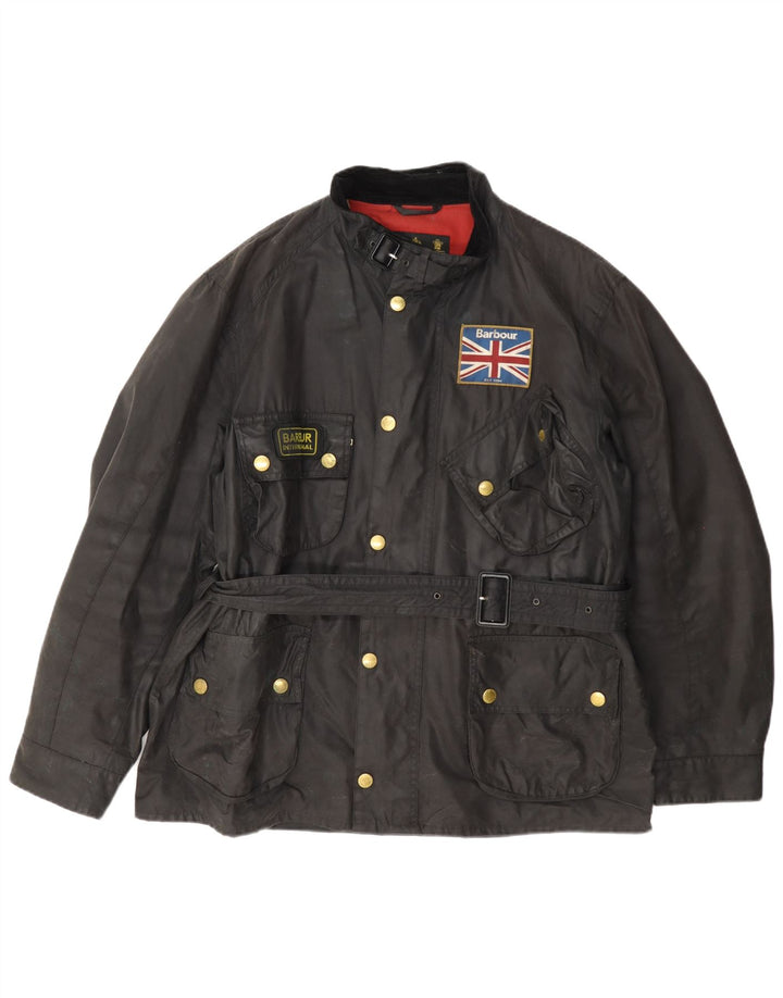 Ανδρικό κερωμένο βαμβακερό μπουφάν Barbour UK 42 XL Μαύρο