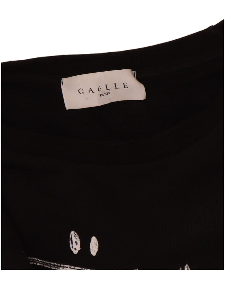 Γυναικεία φούτερ Gaelle Crop Graphic Jumper UK 14 Large Black