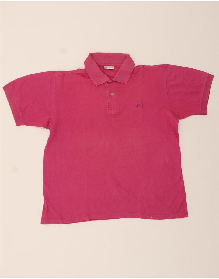 SERGIO TACCHINI Mens Polo Shirt Medium Pink Cotton Vintage Sergio Tacchini and Second-Hand Sergio Tacchini from Messina Hembry 