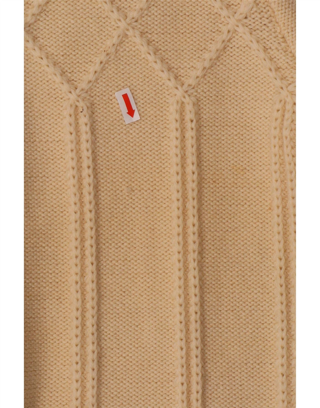 Vintage γυναικεία ζακέτα πουλόβερ UK 12 Μαλλί με μεσαίο ανοιχτό λευκό