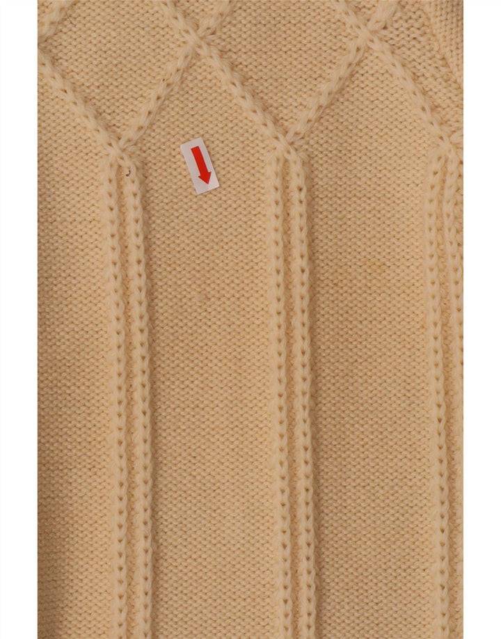 Vintage γυναικεία ζακέτα πουλόβερ UK 12 Μαλλί με μεσαίο ανοιχτό λευκό