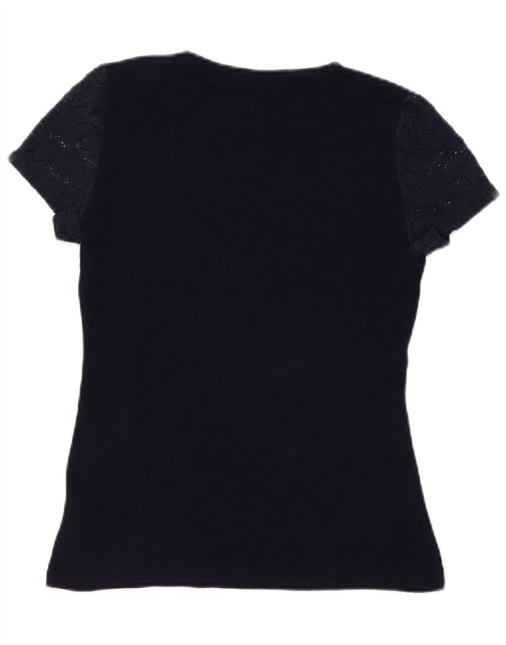 Chaps Γυναικεία Μπλούζα Τοπ UK 10 Small Navy Blue Floral Βαμβακερό
