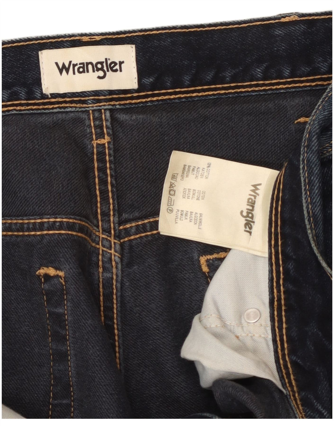 Ανδρικό τζιν WRANGLER ίσιο W38 L30 Navy Blue Cotton