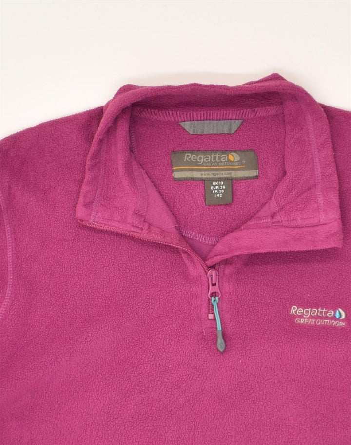 REGATTA Womens Zip Neck Fleece Jumper UK 10 Small Pink Polyester | Vintage Regatta | Thrift | Second-Hand Regatta | Used Clothing | Messina Hembry 