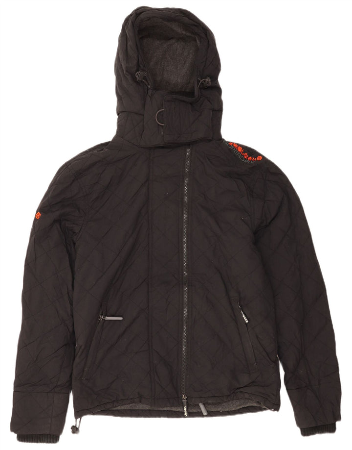 Ανδρικό μπουφάν Windcheater με κουκούλα Superdry UK 38 Medium Black