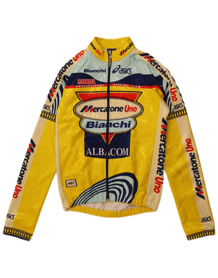 Ανδρική φόρμα γυμναστικής γραφικής Asics Top μπουφάν με μεγάλο κίτρινο χρώμα πολυεστέρα