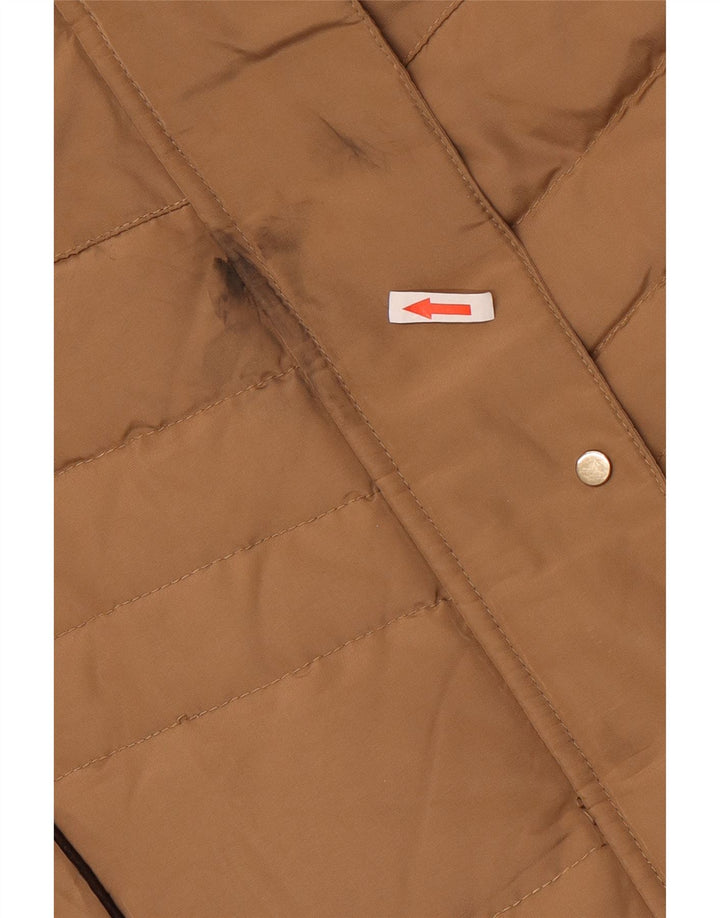 Zara Γυναικείο μπουφάν με κουκούλα UK 14 Large Brown Πολυεστέρας