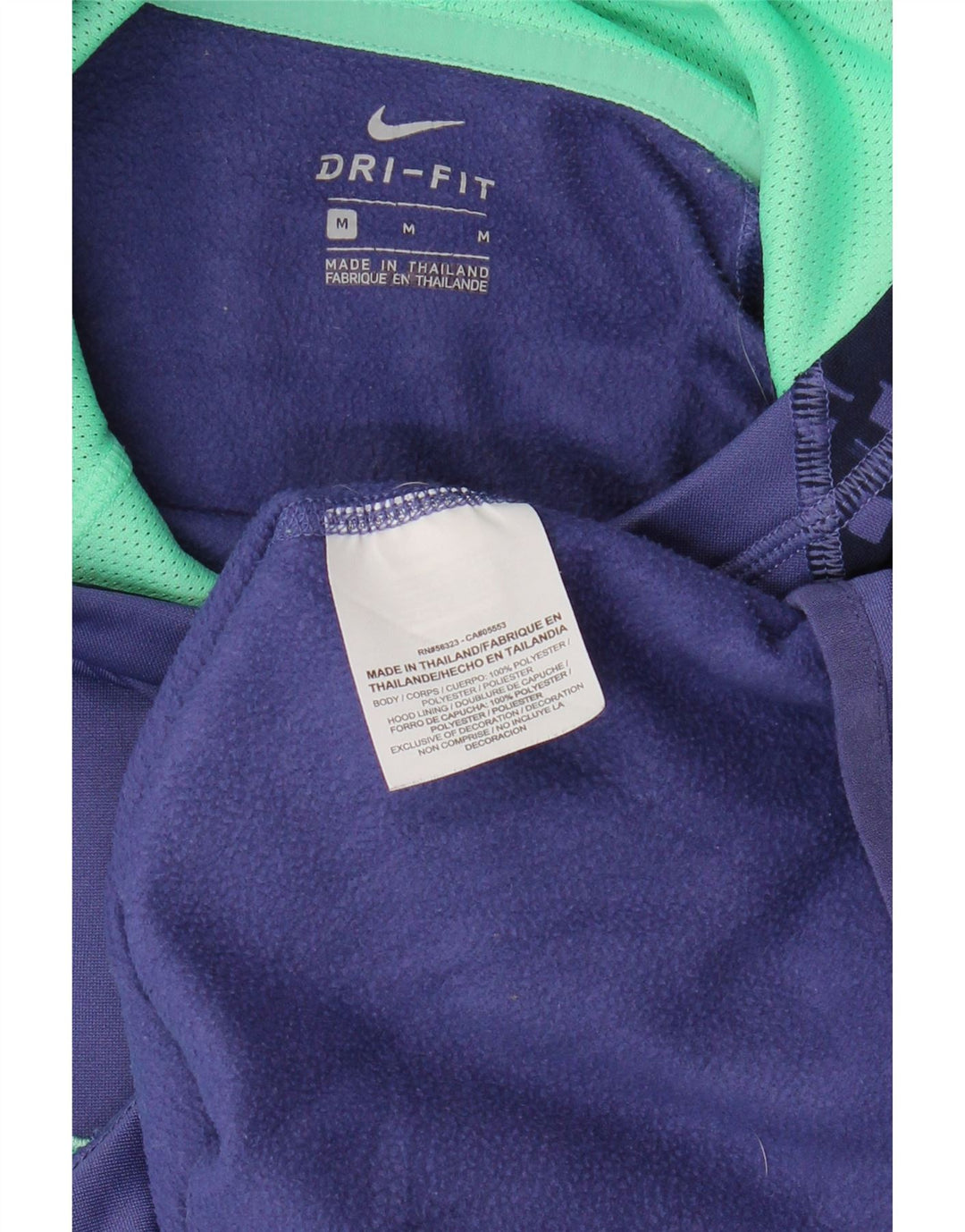 Γυναικεία NIKE Dri Fit Graphic Hoodie Jumper UK 14 Medium Purple Geometric