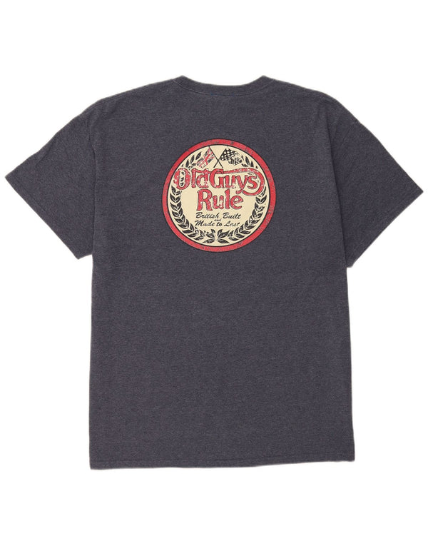 Ανδρικό γραφικό T-Shirt Old Guys Rule Top XL Navy Blue Cotton