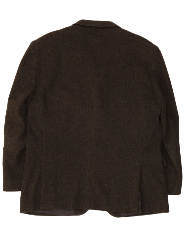 Vintage Ανδρικό σακάκι σακάκι με 3 κουμπιά IT 54 2XL Χακί Κασμίρ ψαροκόκκαλο
