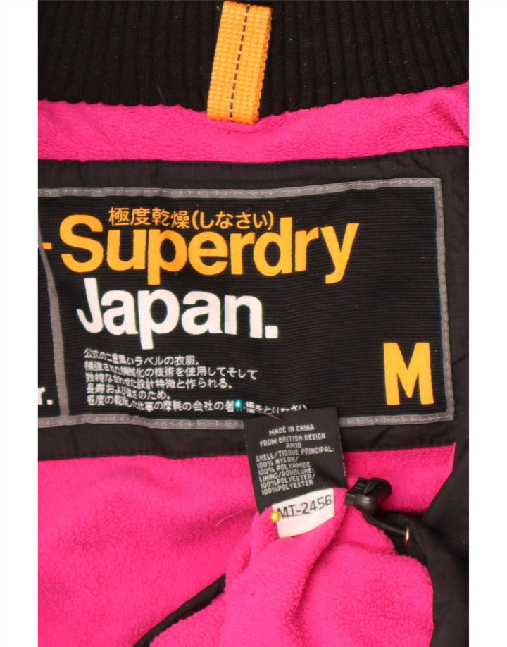 Superdry γυναικείο μπουφάν με κουκούλα αντιανεμικό UK 14 Medium Black Nylon