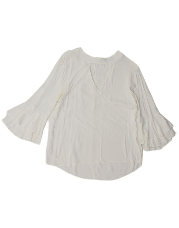Zara Γυναικεία μπλούζα 3/4 μανίκια τοπ UK 16 Large White