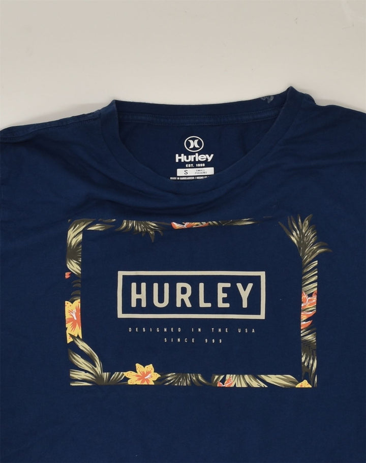 HURLEY Mens Graphic T-Shirt Top Small Navy Blue Cotton | Vintage Hurley | Thrift | Second-Hand Hurley | Used Clothing | Messina Hembry 