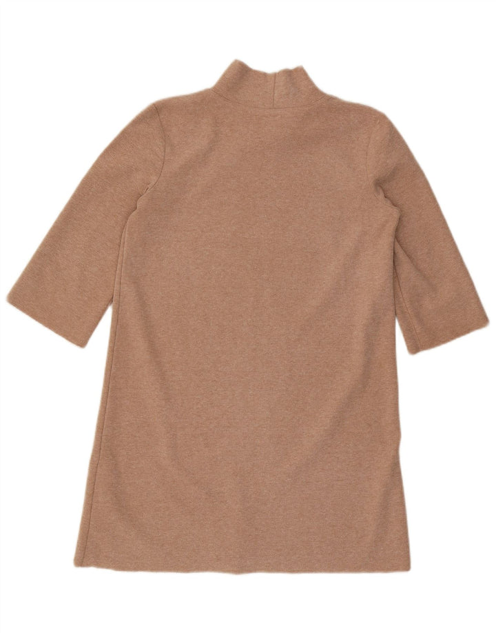 Zara Γυναικείο φόρεμα 3/4 Sleeve Shift UK 10 Small Beige Polyester