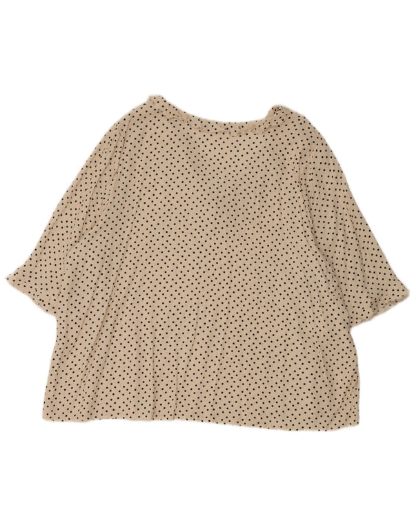 Marks & Spencer Γυναικεία μπλούζα με βολάν μπροστά τοπ UK 18 XL Off White πουά