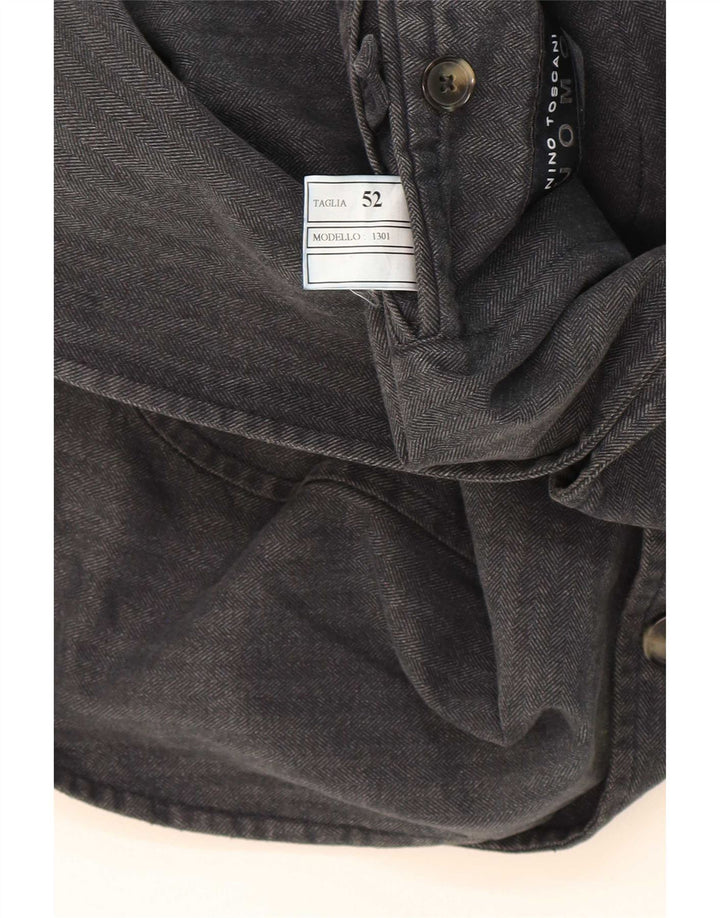Vintage Ανδρικό σακάκι με 3 κουμπιά IT 52 XL Γκρι ρίγε βαμβακερό