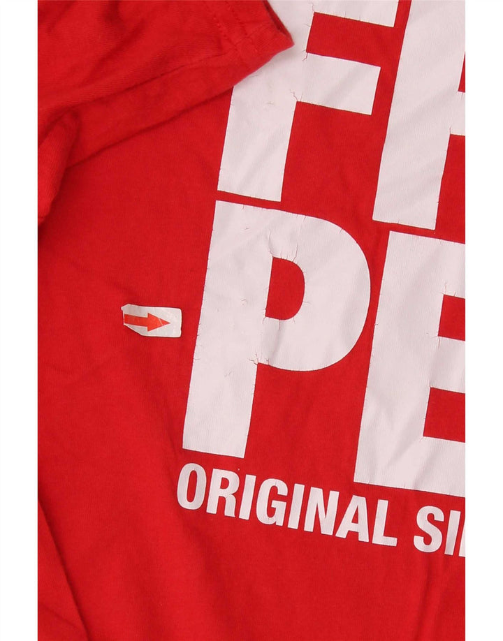 Fred Perry Ανδρικό γραφικό T-Shirt Top μεγάλο κόκκινο βαμβακερό