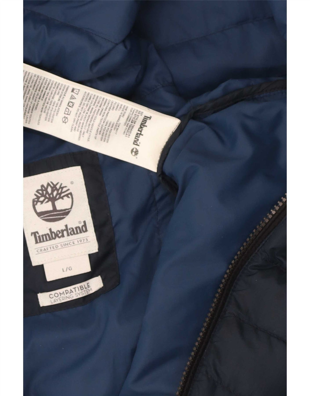 Timberland Mens Padded Gilet UK 40 Large Navy Blue Polyester