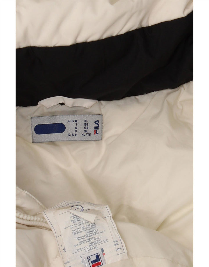 Ανδρικό μπουφάν με κουκούλα FILA UK 42 XL Λευκός Πολυεστέρας