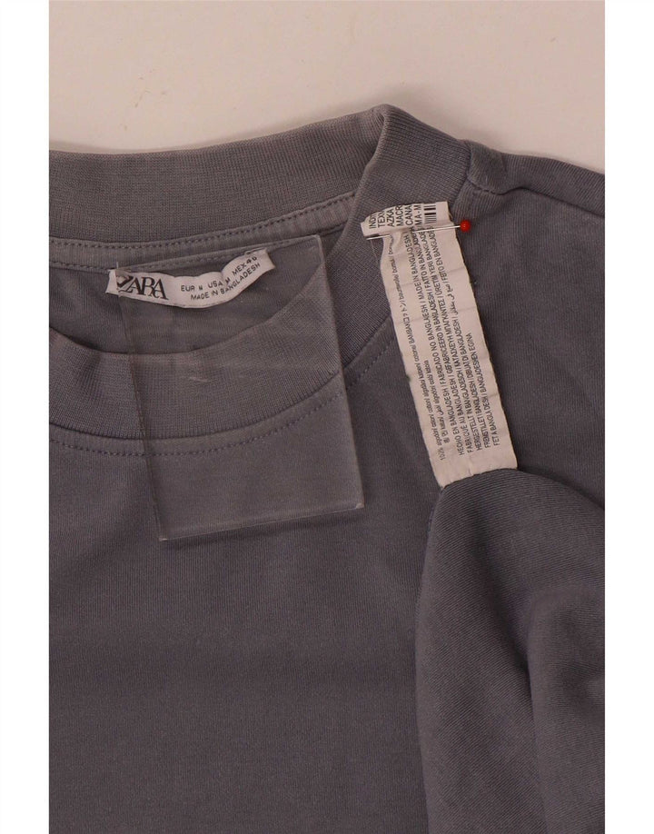 Ανδρικό T-Shirt Zara Τοπ μεσαίο μπλε βαμβακερό